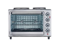 Taurus Mini Oven With Solid Hot Plates & Built-In Fan Steel Silver 30L 3250W "Air Fusion"